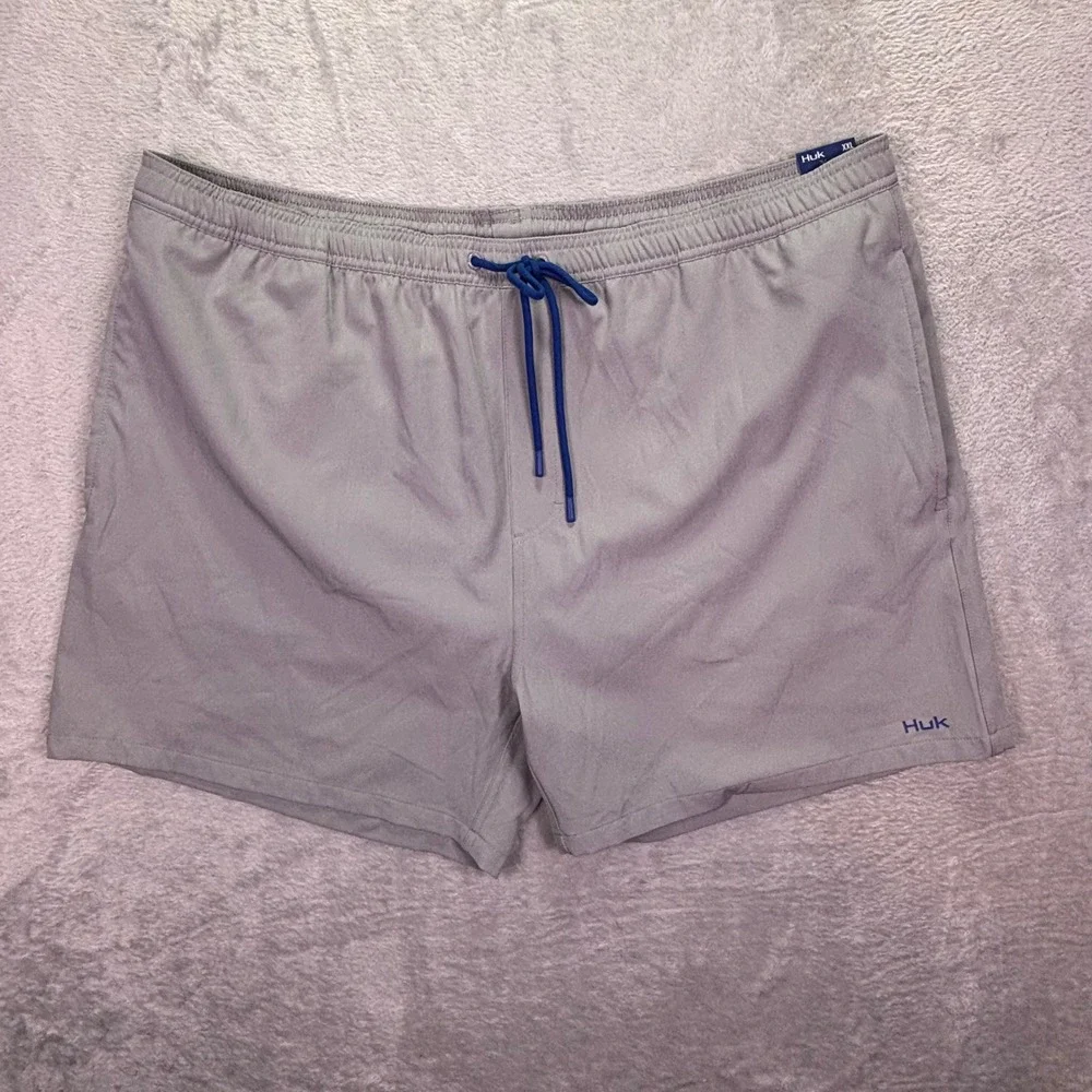NWT Huk Mens Pursuit‎ Volley Shorts Sz XXL Gray 5.5 Inseam Performance Fishing